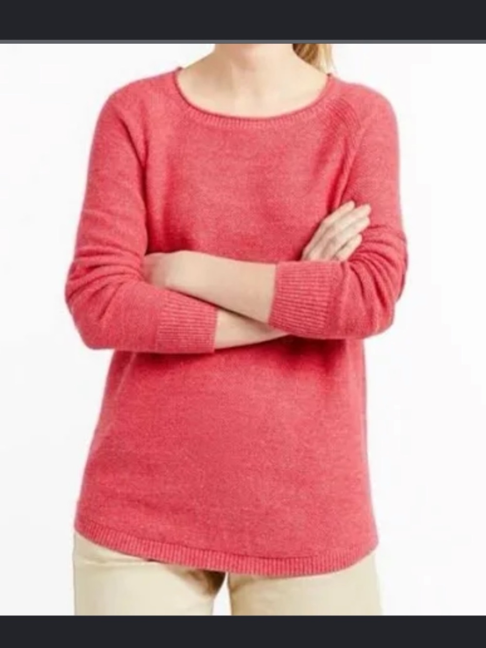 L.L. Bean Sweater - light red/coral 100% cotton